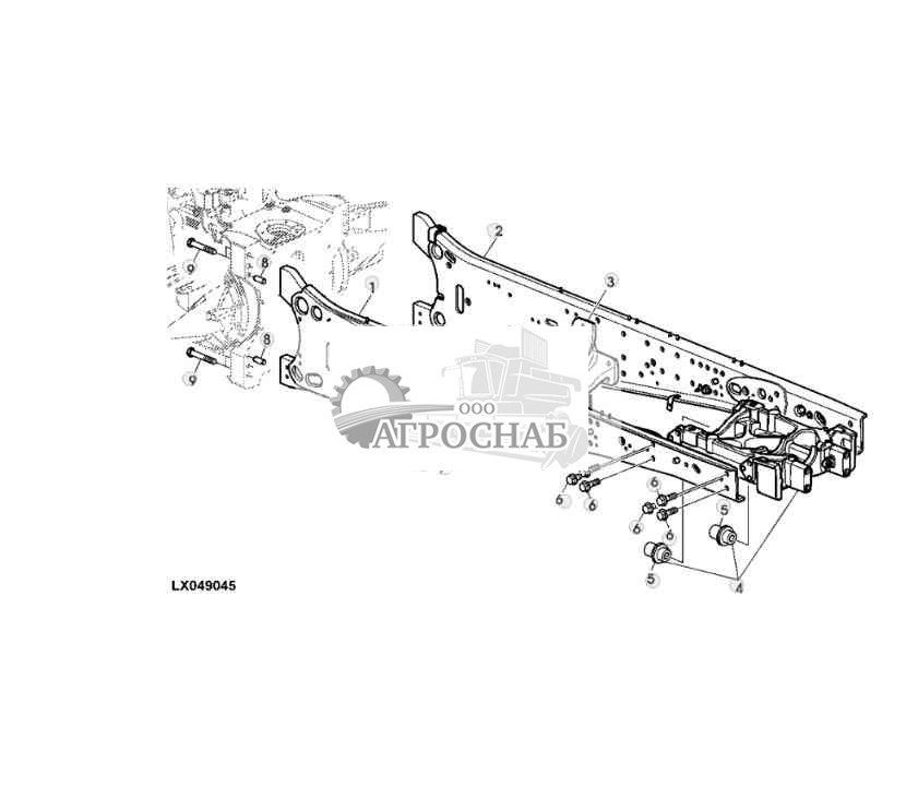 ГЛАВНАЯ РАМА И ДЕТАЛИ КРЕПЛЕНИЯ 